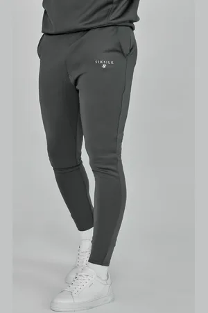 SikSilk Heren Grijze Essentials Poly Joggers M