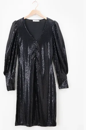 Sissy-Boy Zwarte glitterjurk met pailletten