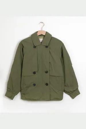 Sissy-Boy Donkergroene korte trenchcoat