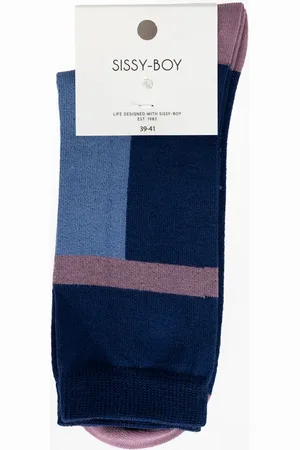 Sissy-Boy Donkerblauwe Colourblock Sokken