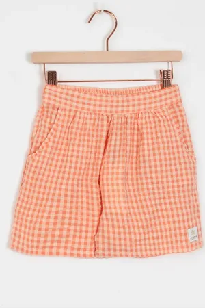 Sissy-Boy Licht seersucker shorts met ruitpatroon