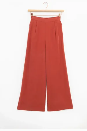 Sissy-Boy Donkerrode high waist wide leg pantalon
