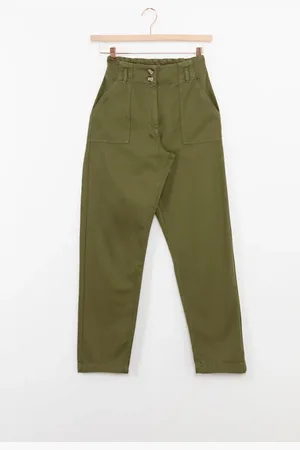 Sissy-Boy Donkergroene high waist straight leg broek