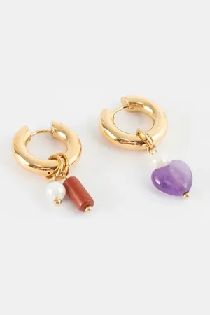 Sissy-Boy Gold plated oorbellen met verschillende hangertjes