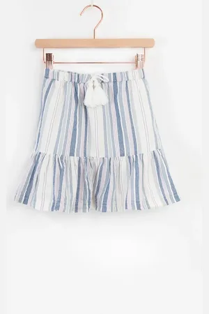 Sissy-Boy Witte ruffle rok met multicolour strepen