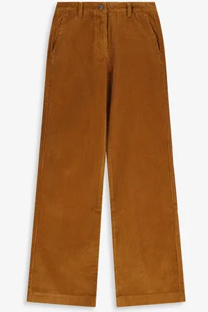 Sissy-Boy Bruine mid waist wide leg corduroy broek