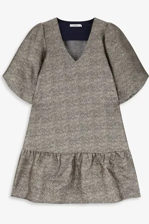 Sissy-Boy Gouden metallic jurk met ruffles