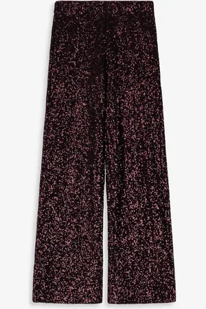 Sissy-Boy Bordeaux rode high rise broek met pailletten