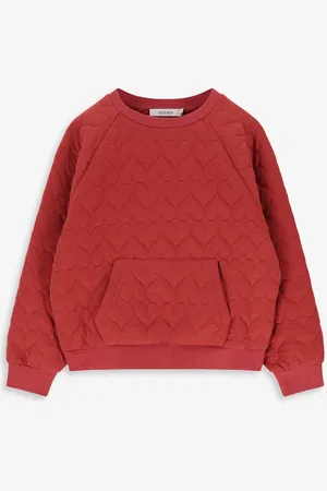 Sissy-Boy Rode sweater met hartjes quilting
