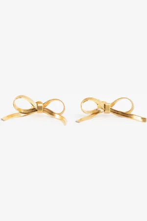 Sissy-Boy Gold plated stud oorbellen met strikjes