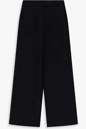 Sissy-Boy Donkerbruine mid waist wide leg pantalon
