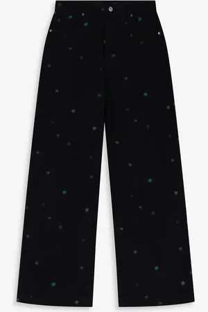 Sissy-Boy Zwarte high waist straight leg jeans met embroidery