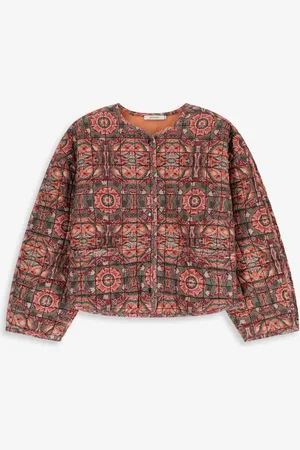 Sissy-Boy Groene oversized bomber jas met mozaïek print