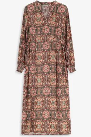 Sissy-Boy Groene lange jurk met mozaïek print