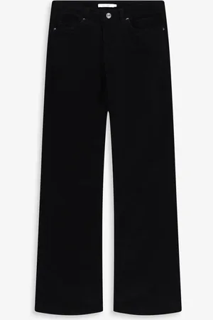 Sissy-Boy Zwarte mid waist bootcut broek met ribcord