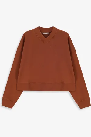 Sissy-Boy Bruine oversized sweater met v-hals