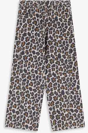 Sissy-Boy Bruine straight leg jeans met leopard print