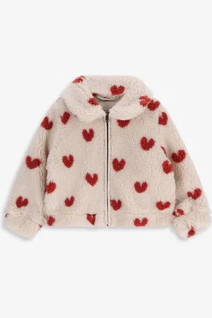 Sissy-Boy Beige teddy jas met hartjes