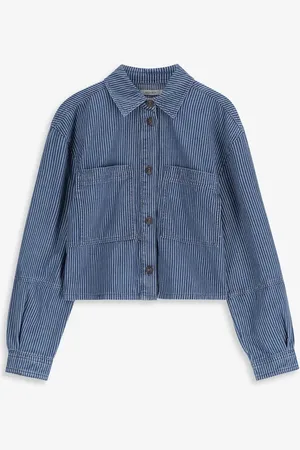 Sissy-Boy Denim cropped jas met streepjes patroon