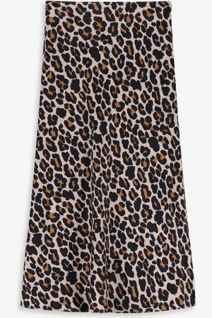 Sissy-Boy Bruine satijnen rok met leopard print