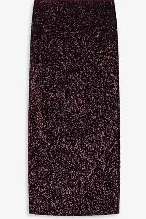 Sissy-Boy Bordeaux rode maxi rok met pailletten