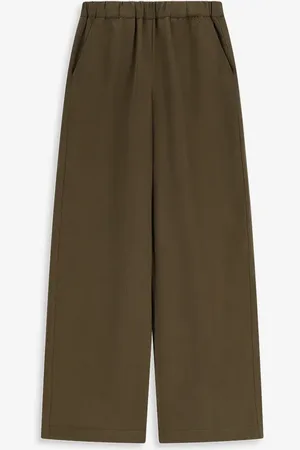 Sissy-Boy Donkergroene high waist wide leg broek