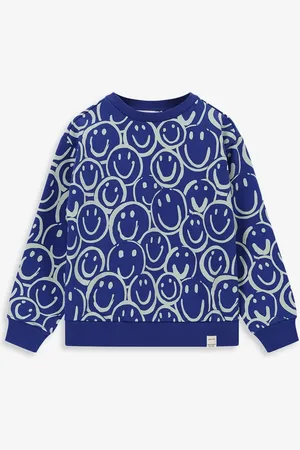 Sissy-Boy Blauwe sweater met smiley print