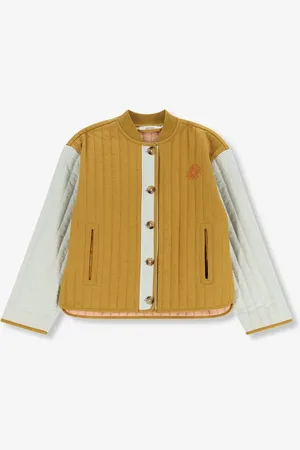 Sissy-Boy Donkergele quilted jas met embroidery