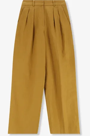 Sissy-Boy Donkergele high waist wide leg linnen pantalon
