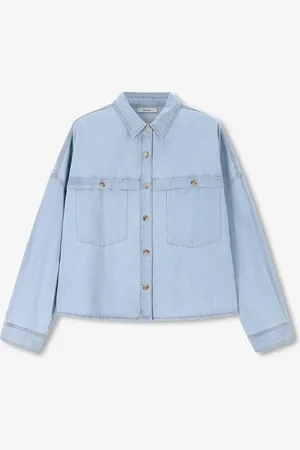 Sissy-Boy Lichtblauwe cropped denim blouse