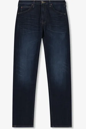 Lee Donkerblauwe mid-rise straight fit jeans