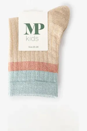 mp Denmark A/S MP Denmark Beige sokken met glitters