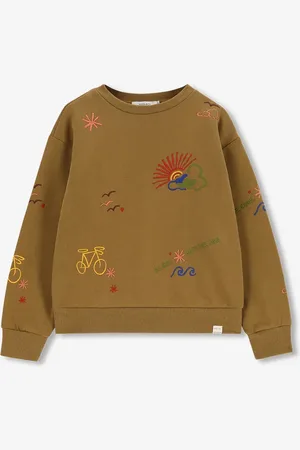 Sissy-Boy Donkergroene sweater met embroidery