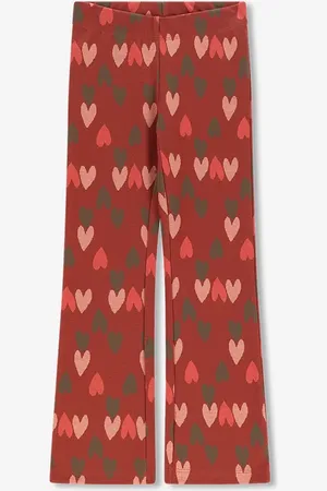 Sissy-Boy Bruine flared legging met hartjes print