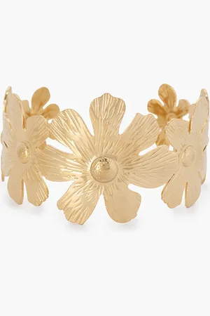 Sissy-Boy Gold plated armband met bloemen