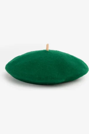 Sissy-Boy Donkergroene baret met contrasterende rand