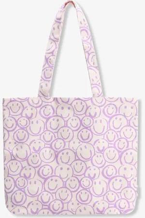 Sissy-Boy Lichtpaarse canvas shopper met smiley print