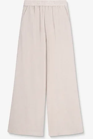 Sissy-Boy Beige linnen high waist wide leg broek