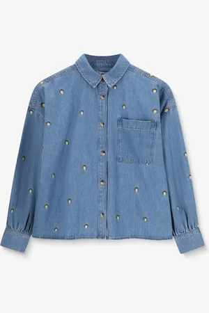 Sissy-Boy Blauwe denim blouse met embroidery