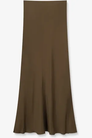 Sissy-Boy Donkergroene satijnen maxi rok