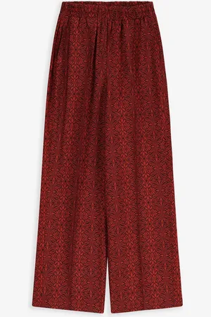 Sissy-Boy Rode high waist wide leg broek met print