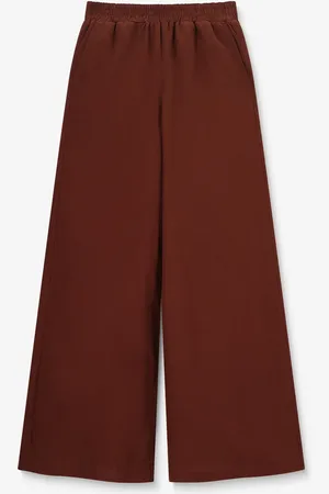 Sissy-Boy Donkerrode high waist wide leg broek