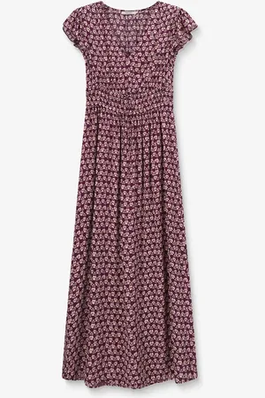 Sissy-Boy Donkerpaarse maxi jurk met ruffles