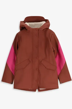 Sissy-Boy Bruine lange regenjas met colorblock