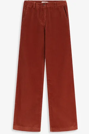 Sissy-Boy Donkerbruine mid waist wide leg corduroy broek