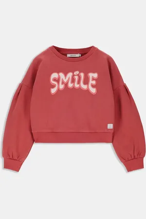 Sissy-Boy Rode sweater met lage schouders en artwork