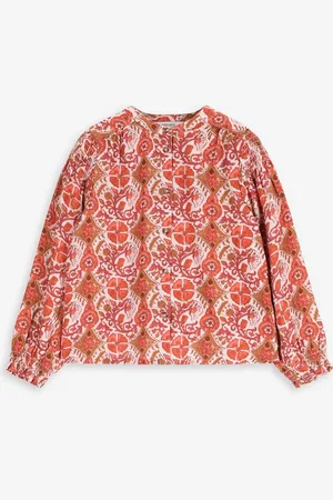 Sissy-Boy Printed cotton blouse with smock detailsMulticolour blouse