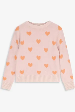 Sissy-Boy Lichtoranje gebreide trui met jacquard print