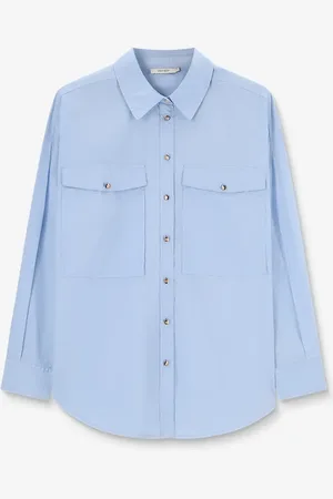 Sissy-Boy Lichtblauwe poplin blouse