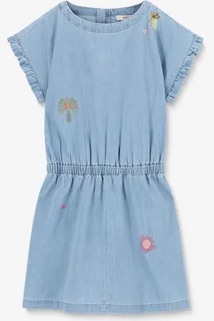 Sissy-Boy Lichtblauwe denim jurk met embroidery